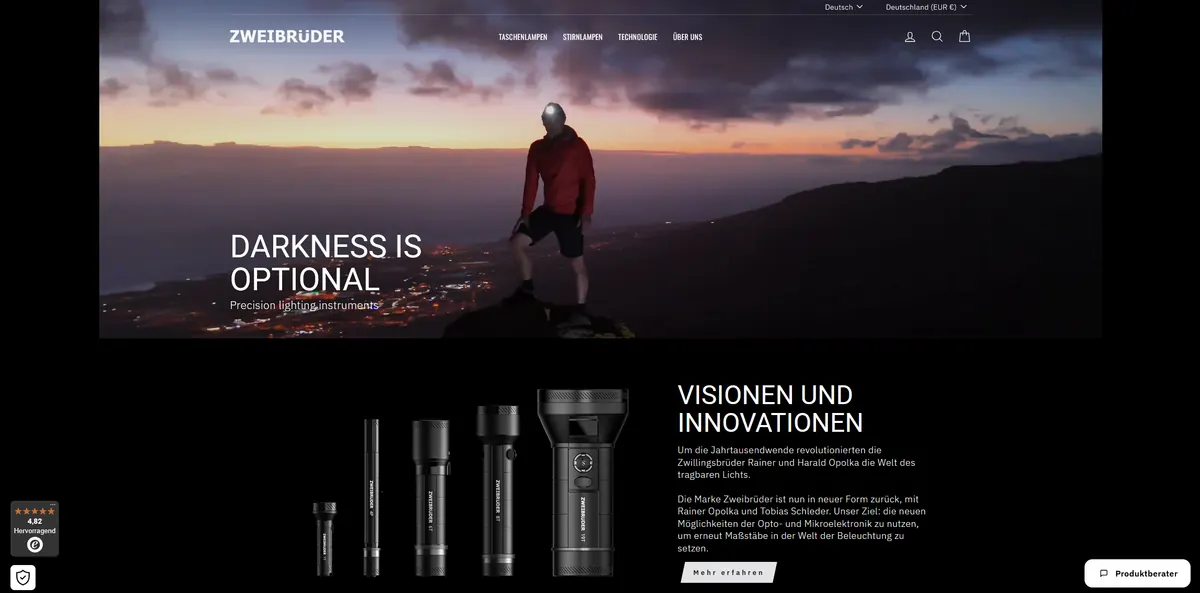 Screenshot der Website von Zweibrueder
